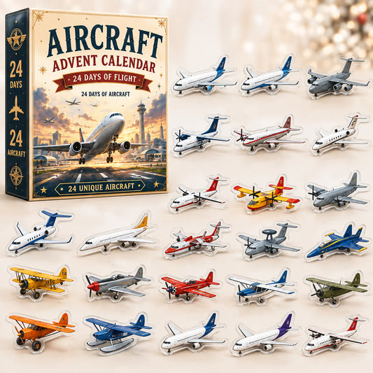 Aeroplane Advent Calendar 2026 – 24 Mini Plane Ornaments