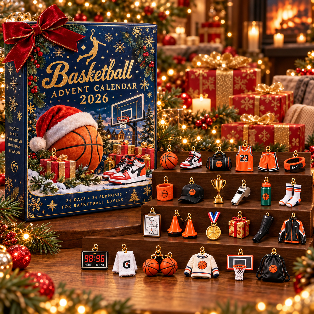 Basketball Advent Calendar 2026 – 24 Basketball Ornaments
