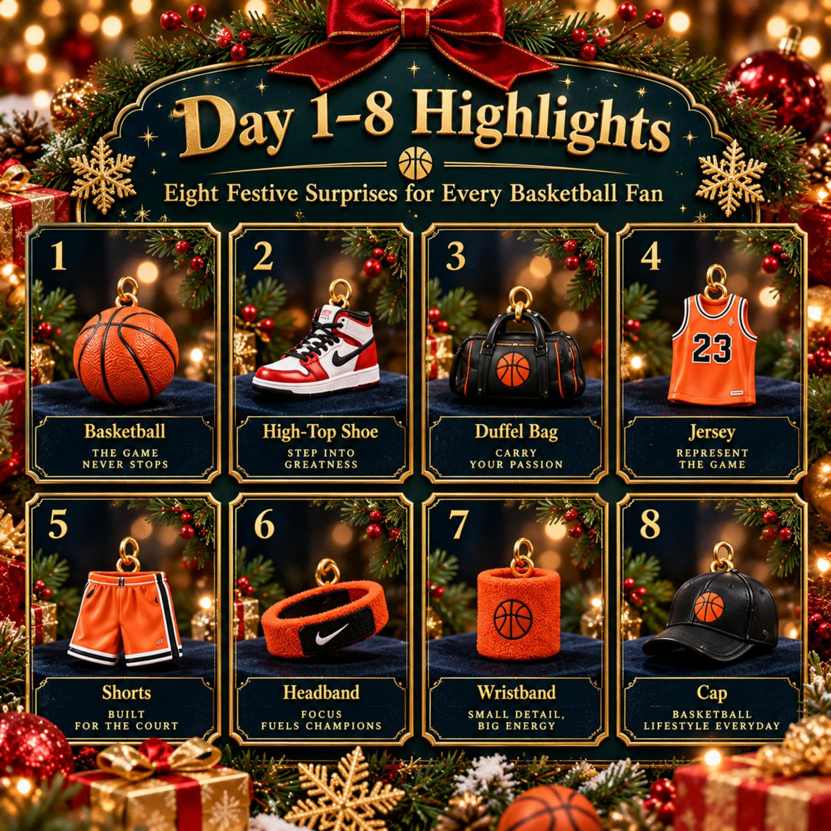 Basketball Advent Calendar 2026 – 24 Basketball Ornaments – image 2