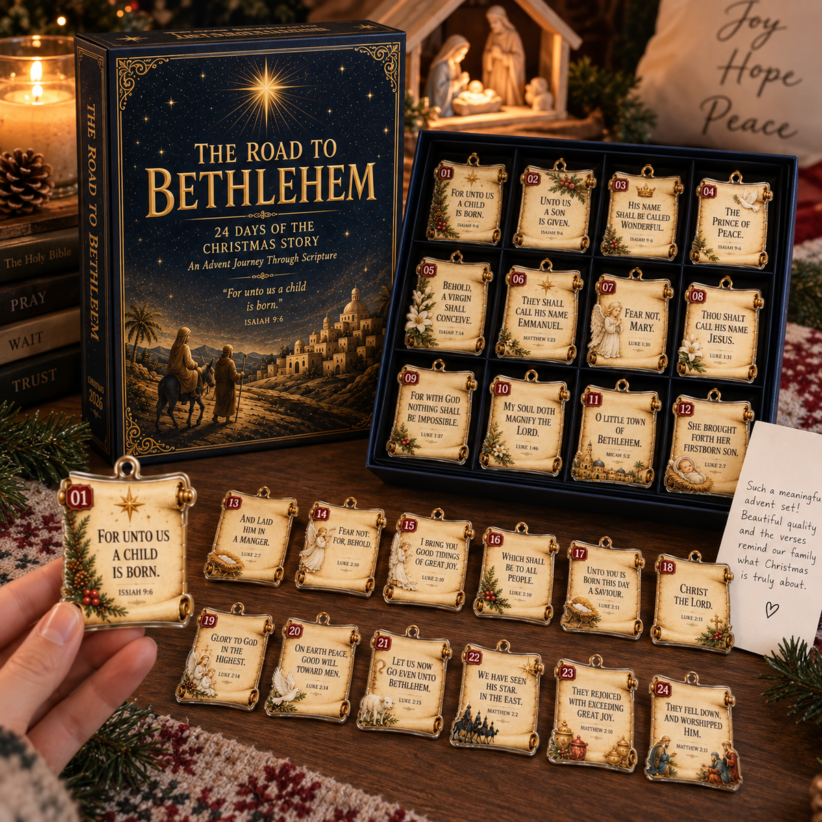 Bible Verse Advent Calendar 2026 – 24 Scripture Ornaments – image 3