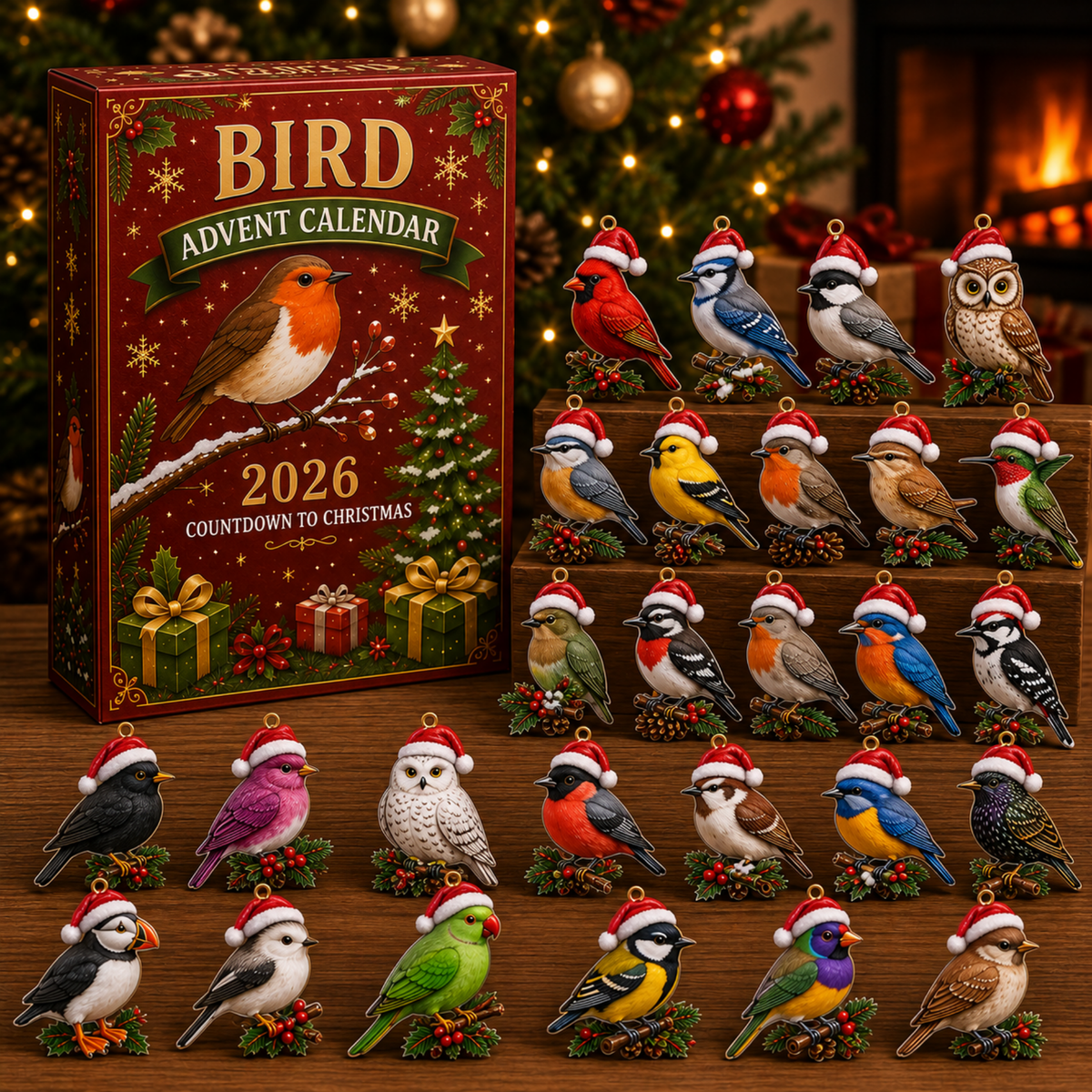 Bird Advent Calendar 2026 – 24 Christmas Bird Ornaments