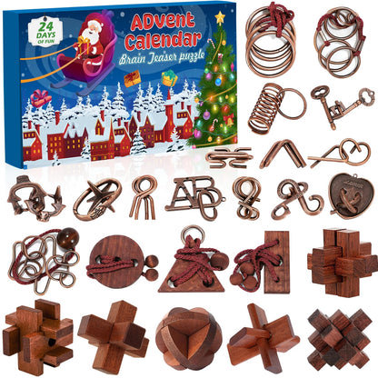Brain Teaser Advent Calendar 2026 – 24 Puzzles for Kids & Adults