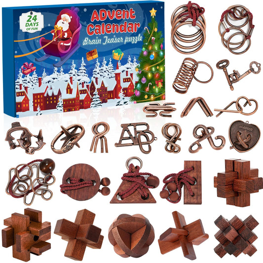 Brain Teaser Advent Calendar 2026 – 24 Puzzles for Kids & Adults