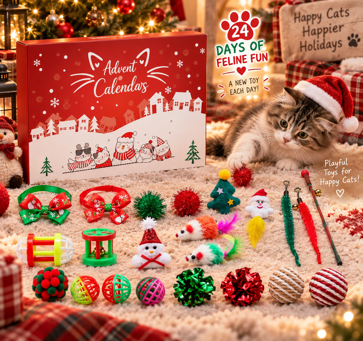 Cat Toy Advent Calendar 2026 – 24 Christmas Toys for Cats – image 4