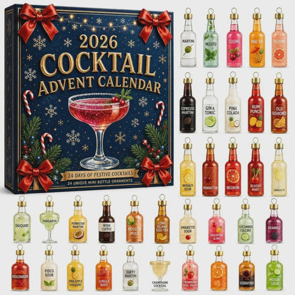 Cocktail Advent Calendar 2026 – 24 Mini Bottle Ornaments