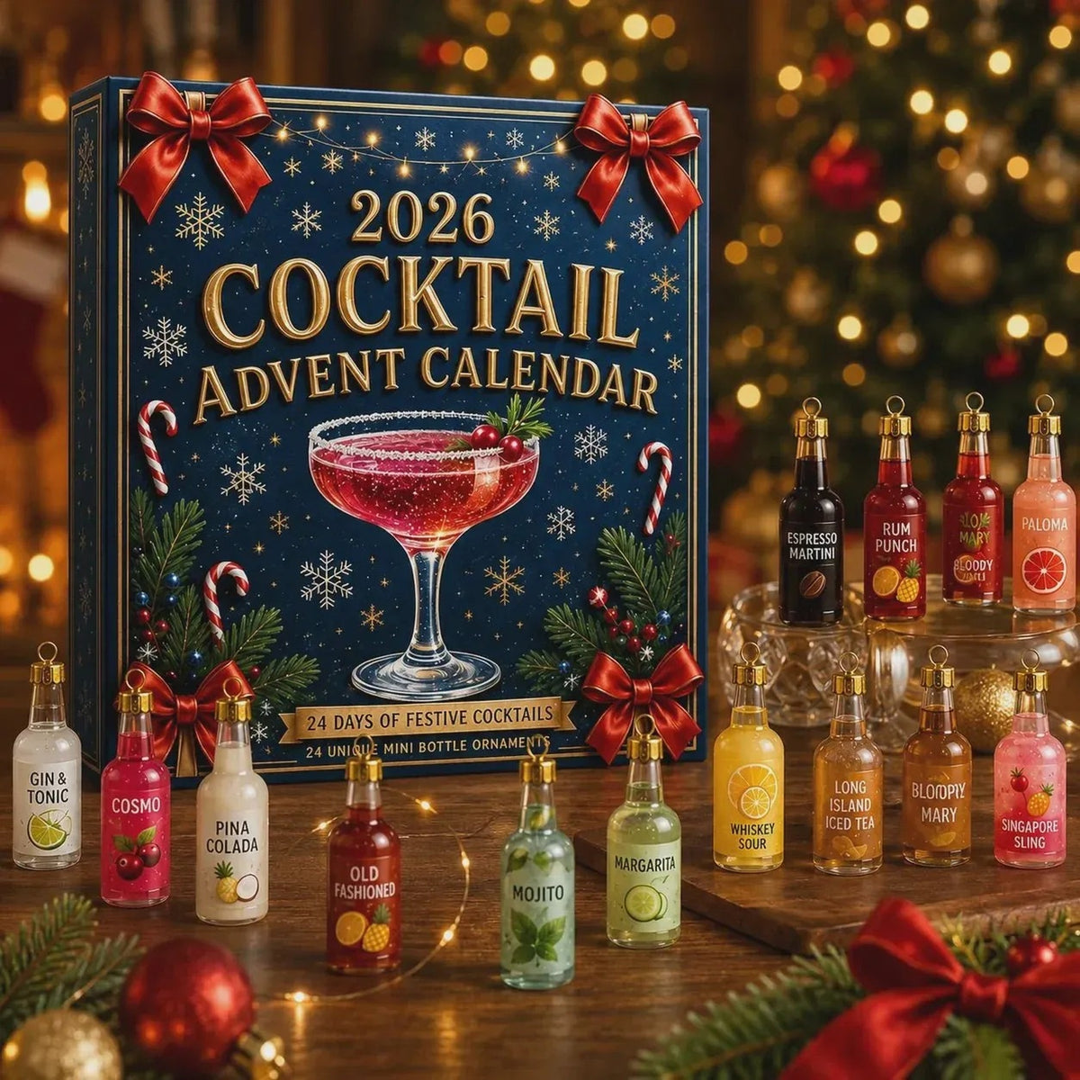 Cocktail Advent Calendar 2026 – 24 Mini Bottle Ornaments – image 4