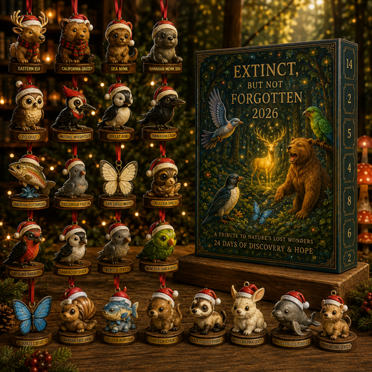 Extinct Animals Advent Calendar 2026 – 24 Wildlife Ornaments