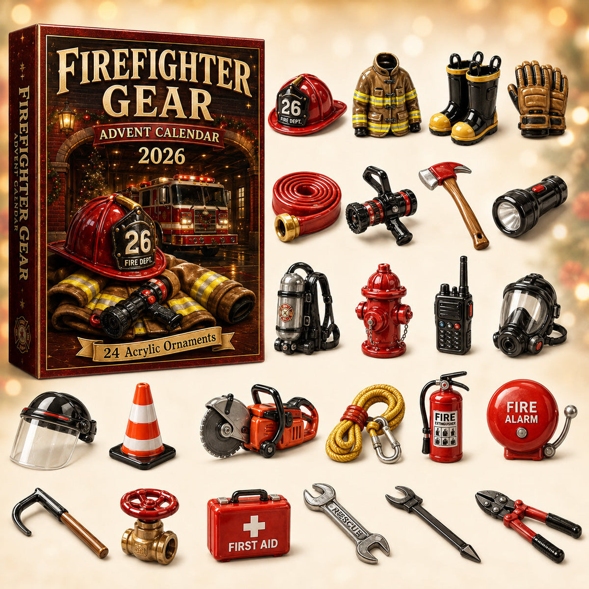 Firefighter Advent Calendar 2026 – 24 Fire & Rescue Ornaments