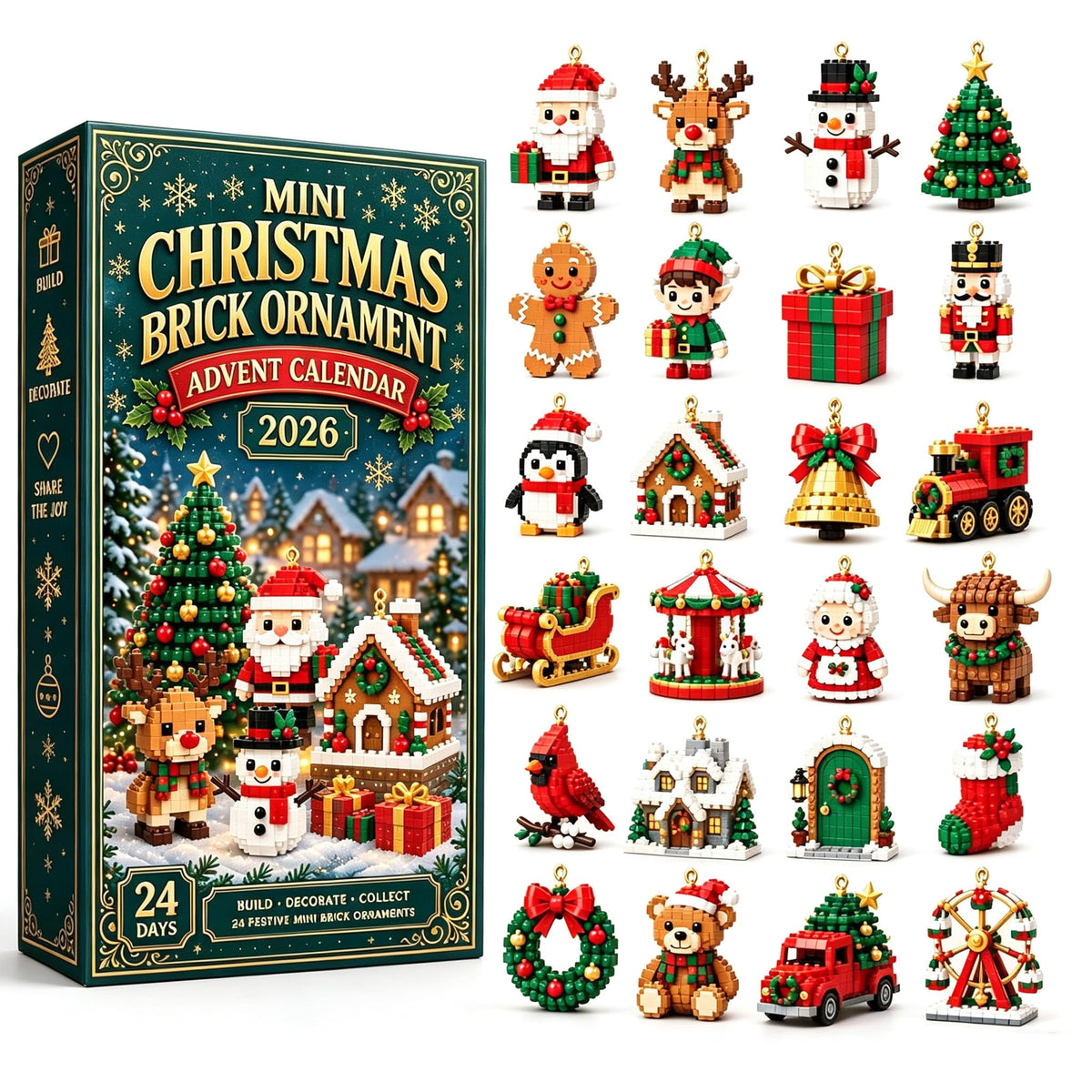 Mini Brick Advent Calendar 2026 – 24 Christmas Building Sets
