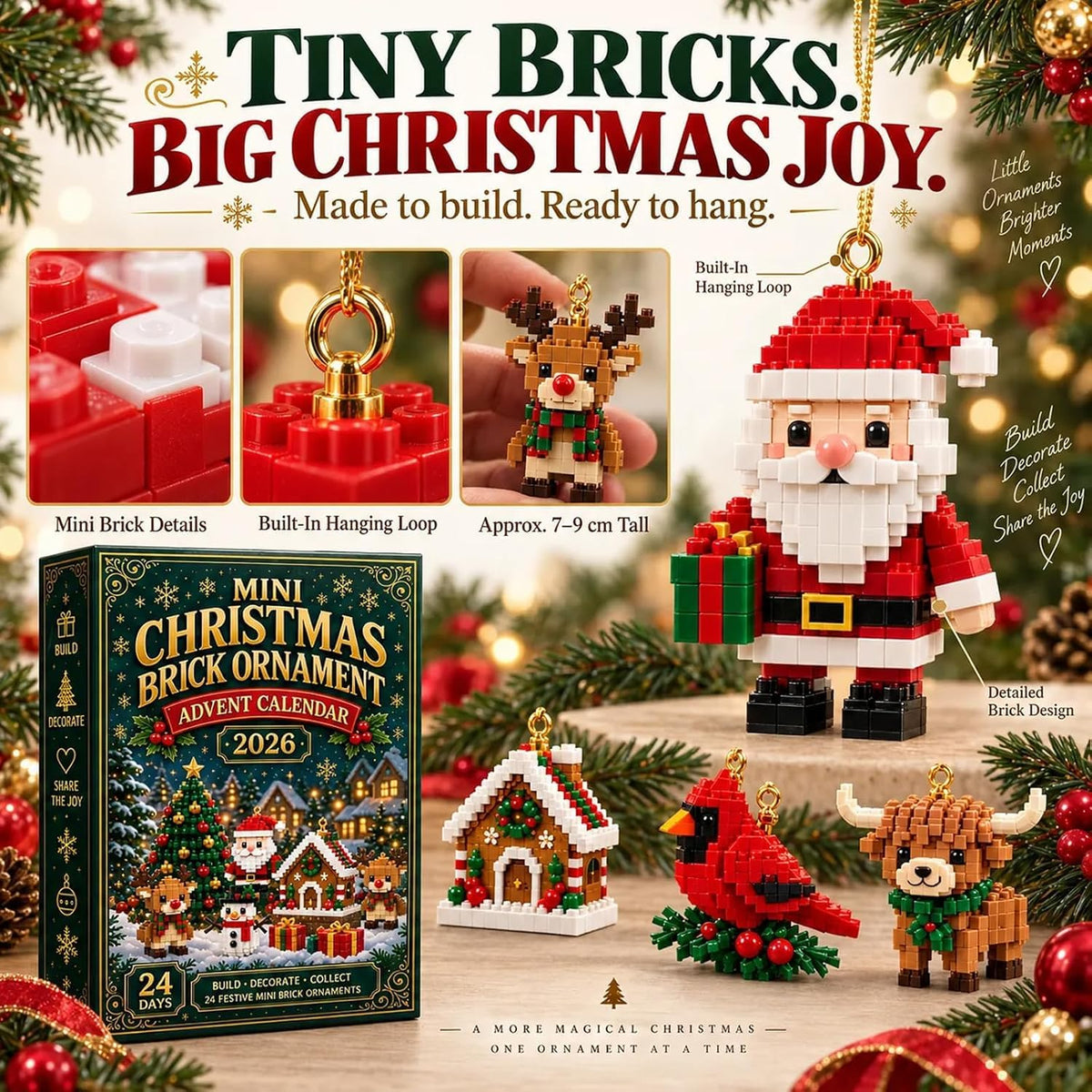 Mini Brick Advent Calendar 2026 – 24 Christmas Building Sets – image 2