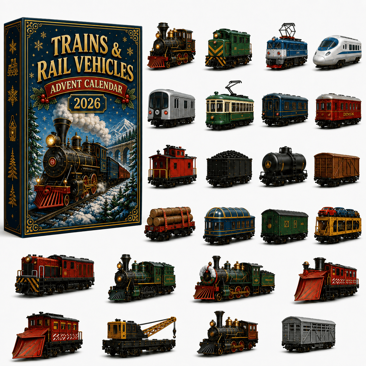 Mini Train Advent Calendar 2026 – 24 Rail Vehicle Models