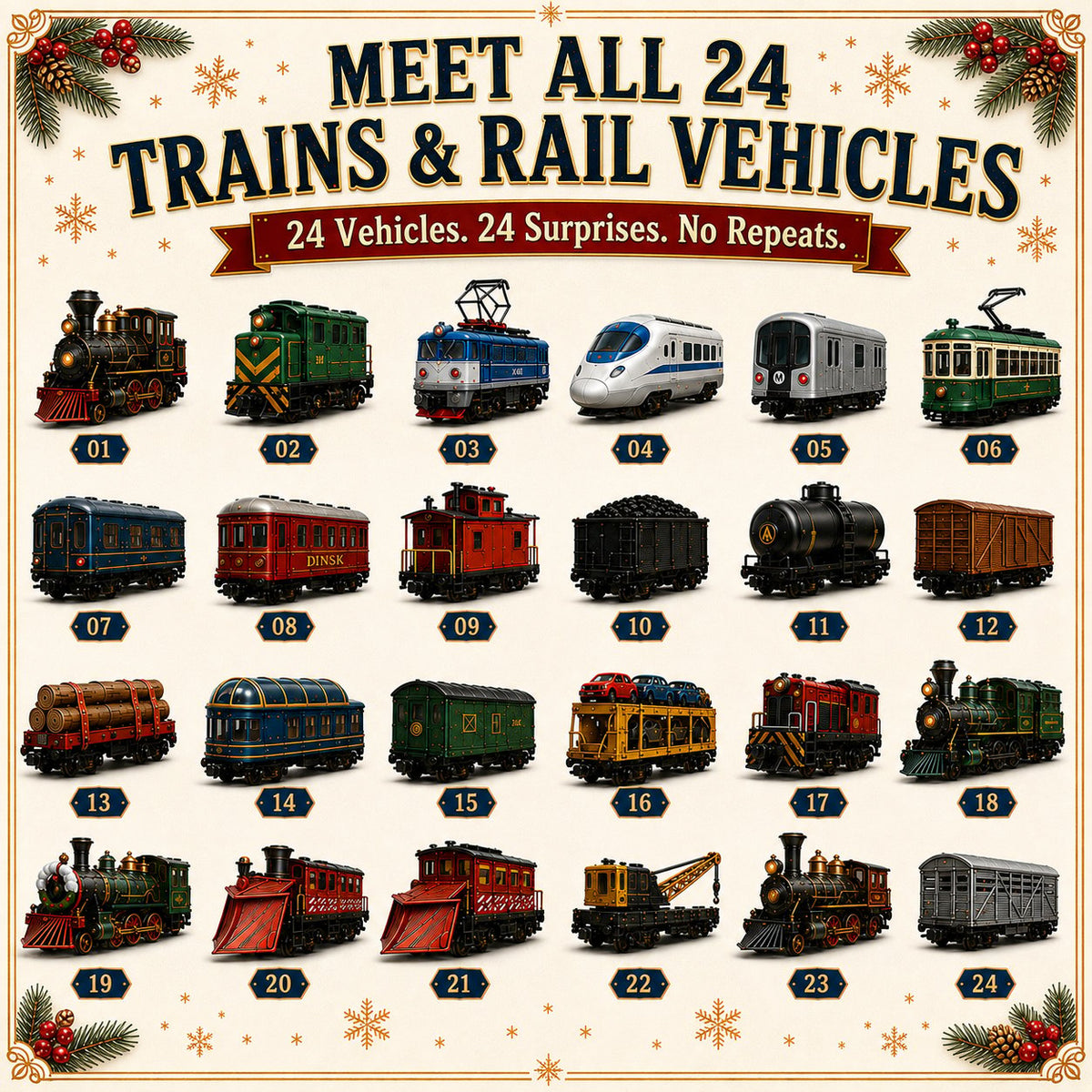 Mini Train Advent Calendar 2026 – 24 Rail Vehicle Models – image 2