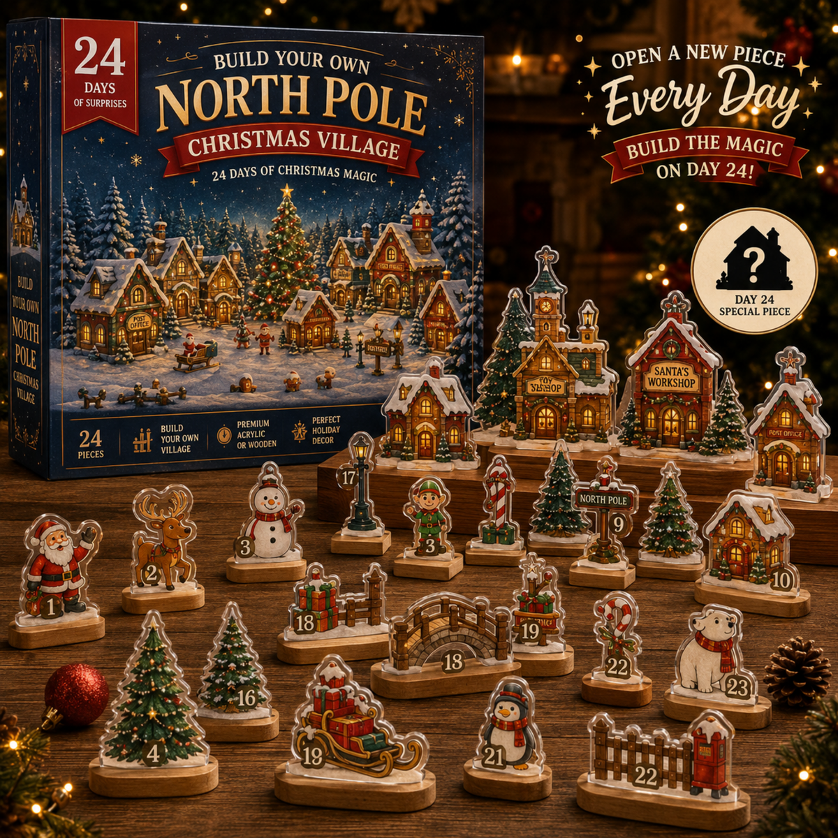 North Pole Village Advent Calendar 2026 – 24 Village Pieces
