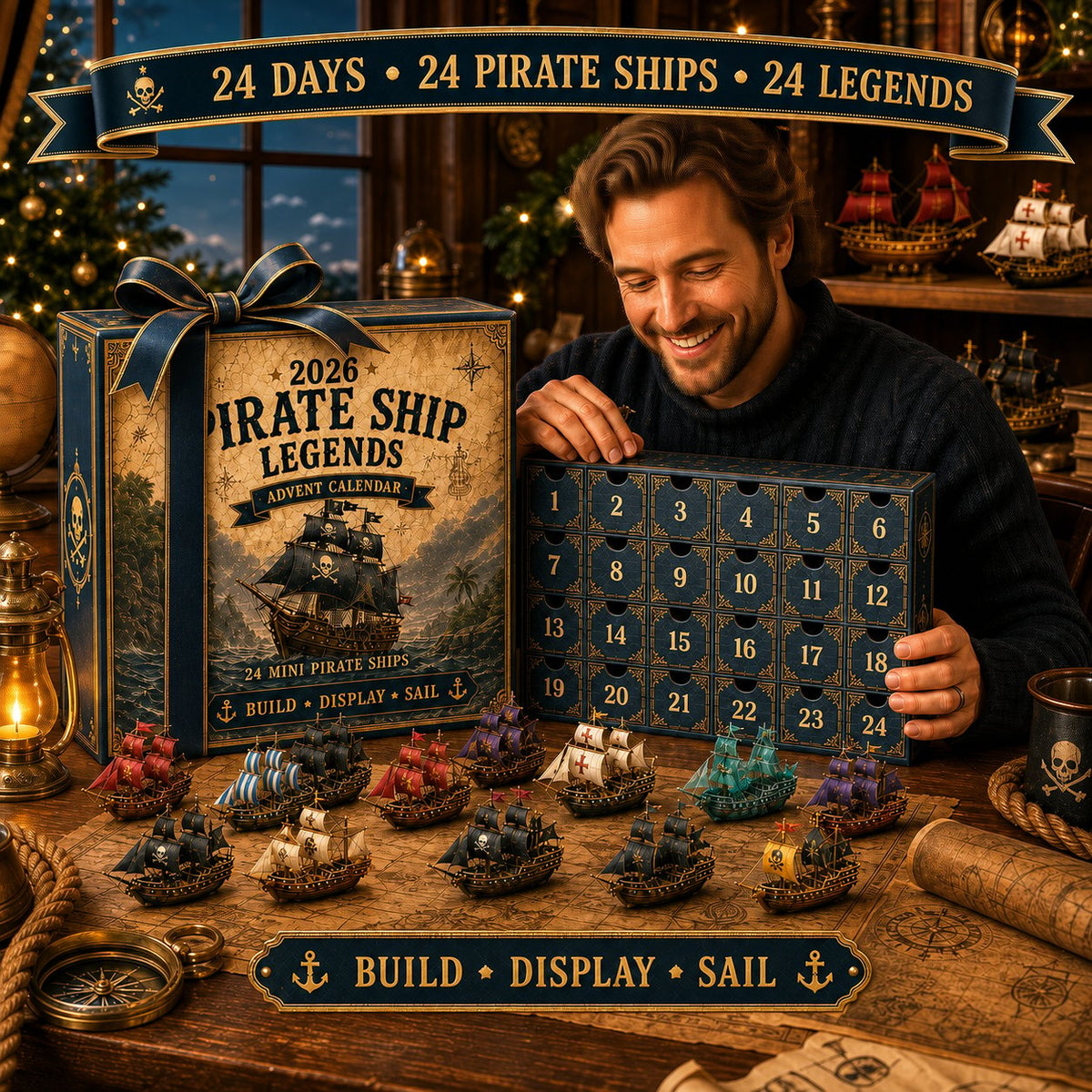 Pirate Ship Advent Calendar 2026 – 24 Nautical Ornaments – image 4