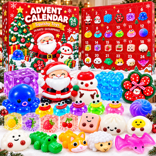 Squishy Advent Calendar 2026 – 24 Christmas Squishy Toys