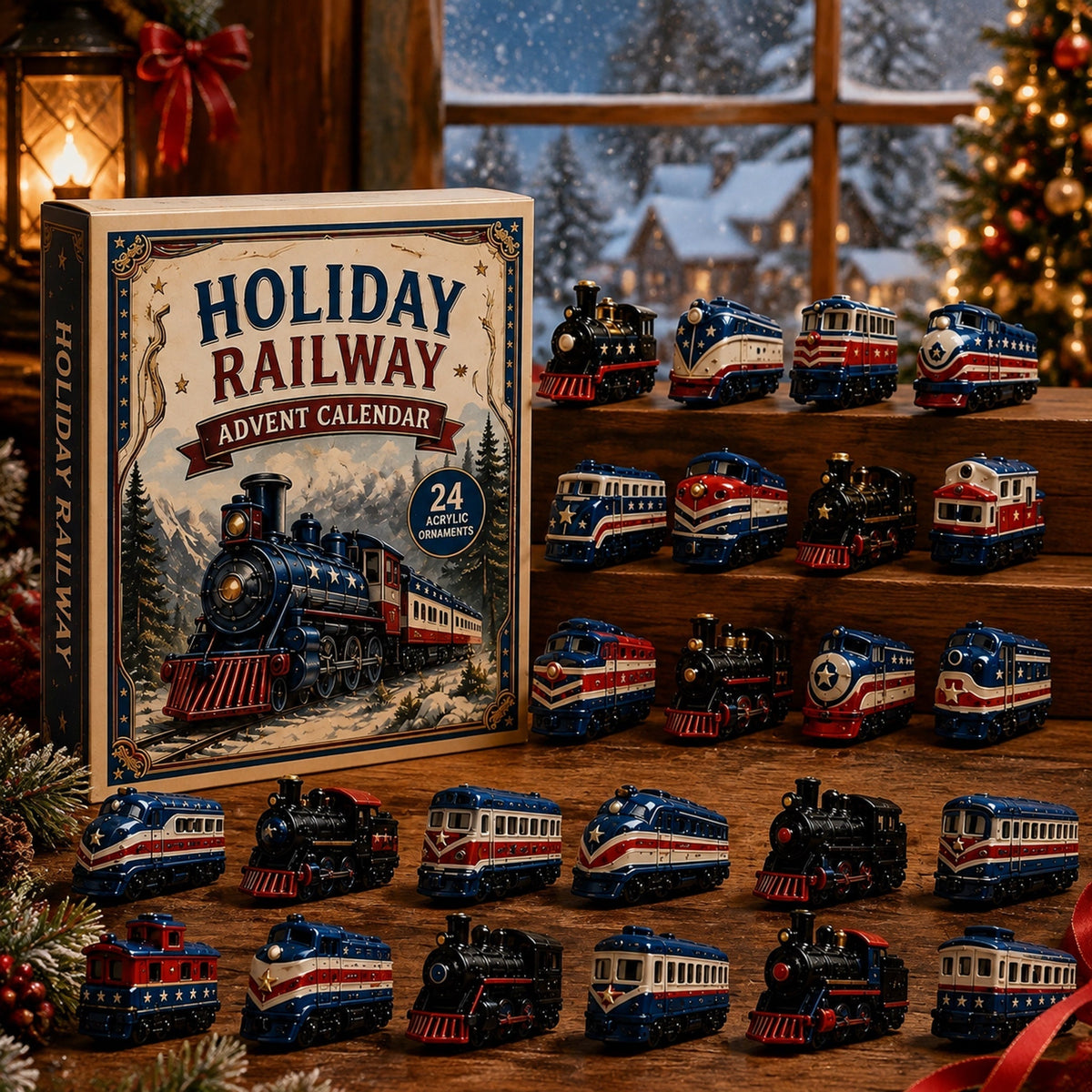 Train Advent Calendar 2026 – 24 Classic Train Ornaments