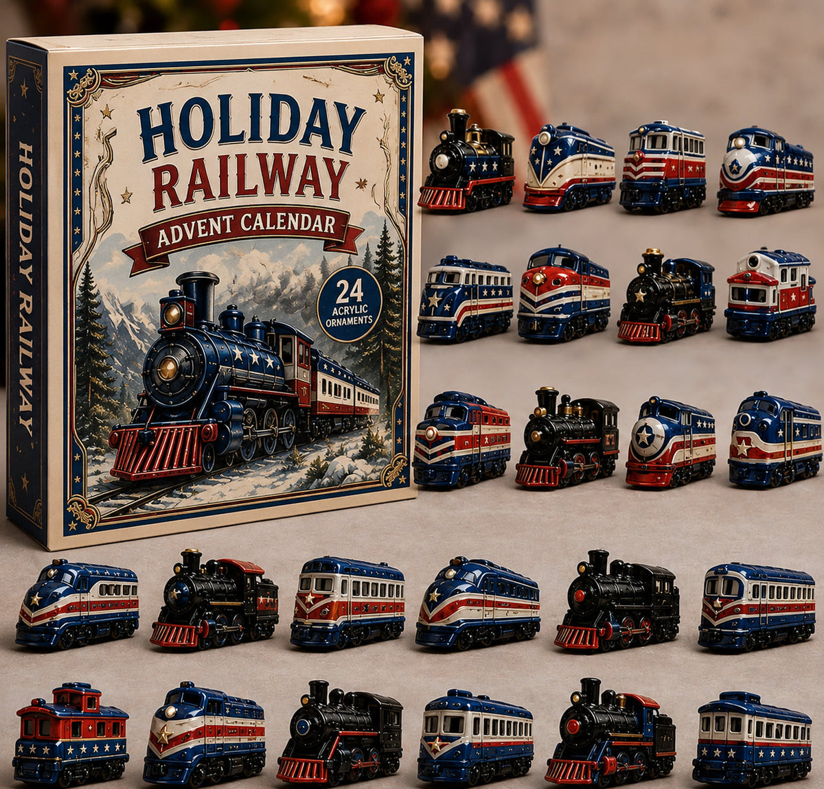 Train Advent Calendar 2026 – 24 Classic Train Ornaments – image 3